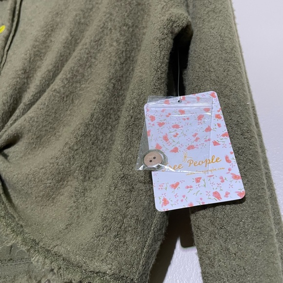 Free People Emma's Henley Tie Front Boho Crop Top Sz S NWT - Picture 5 of 8